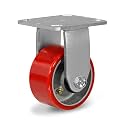 4" Caster Wheels, Heavy Duty Industrial Casters Polyurethane Plate Rigid Caster with Load Capacity-800lbs
