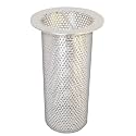 4" Commercial Floor Drain Strainer, 8" Tall, Perforated Stainless Steel