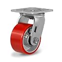 4" Heavy Duty Casters, Swivel Polyurethane Caster Wheels with Load 800lbs, Plate Industrial Wheel for Cart,Furniture,Workbench,Tool Box