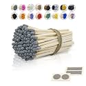 4" Inch Long Wooden Refill Matchsticks with Strike Stickers - Safety Matches Wholesale Bulk Loose by Chandler Studio (100 Pieces, Gray)