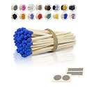 4" Inch Long Wooden Refill Matchsticks with Strike Stickers - Safety Matches Wholesale Bulk Loose by Chandler Studio (100, Blue)