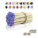 4" Inch Long Wooden Refill Matchsticks with Strike Stickers - Safety Matches Wholesale Bulk Loose by Chandler Studio (50 Pieces, Purple)