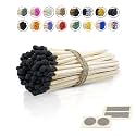 4" Inch Long Wooden Refill Matchsticks with Strike Stickers - Safety Matches Wholesale Bulk Loose by Chandler Studio (100 Pieces, Black)