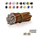 4" Inch Long Wooden Refill Matchsticks with Strike Stickers - Safety Matches Wholesale Bulk Loose by Chandler Studio (Brown Stem White Head, 50 Pieces)