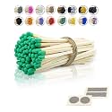 4" Inch Long Wooden Refill Matchsticks with Strike Stickers - Safety Matches Wholesale Bulk Loose by Chandler Studio (100 Pieces, Light Green)