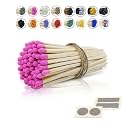 4" Inch Long Wooden Refill Matchsticks with Strike Stickers - Safety Matches Wholesale Bulk Loose by Chandler Studio (100 Pieces, Pink)