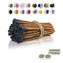 4" Inch Long Wooden Refill Matchsticks with Strike Stickers - Safety Matches Wholesale Bulk Loose by Chandler Studio (Brown-Black, 50 Pieces)