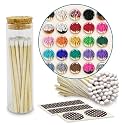 4" Matches in a Chic Jar + Striker Stickers Included | 100 Matchsticks in The Color of Your Choice | Decorative Safety Matches with a Cork Top Glass Holder | Gifts &amp; Home Decor by Thankful Greetings