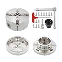4" Nickel Plated Wood Lathe Chuck Set 1"x8TPI & 3/4"x16TPI Adapter
