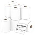 4" x 3" Direct Thermal Labels, Thermal Printer Labels for Shipping Address Barcodes, Thermal Stickers Compatible with Zebra, Rollo, Munbyn Thermal Labels Printers (12 Rolls, 500 Labels/Roll)