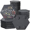 4 in 36 PCS Natural Hexagon Slate Coasters Bulk for Laser Engraving
