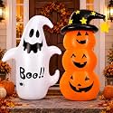 4.3FT Inflatable Halloween Decorations, 2PCS Ghost Pumpkin Set