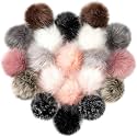 4.5" Fluffy Faux Fur Pom Poms for Hat Knitting &amp; Crochet Accessories, 20Pcs