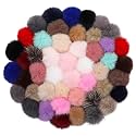 4.5" Fluffy Faux Fur Pom Poms for Hat Knitting & Crochet Accessories, 48Pcs