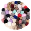 4.5" Fluffy Faux Fur Pom Poms for Hat Knitting & Crochet Accessories, 60Pcs