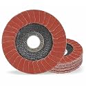 4.5" x 7/8" Premium Ceramic Flap Discs, 80+ Grit Grinding Wheels 5 Pack