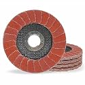 4.5" x 7/8" Premium Ceramic Flap Discs, 50+ Grit Grinding Wheels 5 Pack