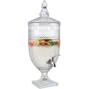 45 litre glass beverage dispenser with tap large drink container with spigot leakproof glass beverage amp juice dispenser ideal for cold drinks iced tea lemonade dk - 8 dk-96