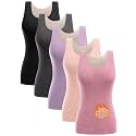 4/5 Pack Thermal Tank Tops Women Fleece Lined Underwear Tops Camisoles Sleeveless Undershirt Warm Base Layer Vest