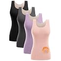4/5 Pack Thermal Tank Tops Women Fleece Lined Underwear Tops Camisoles Sleeveless Undershirt Warm Base Layer Vest
