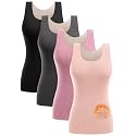 4/5 Pack Thermal Tank Tops Women Fleece Lined Underwear Tops Camisoles Sleeveless Undershirt Warm Base Layer Vest