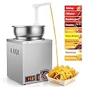 4.6Qt Nacho Cheese Warmer Dispenser with Display, Hot Fudge Sauce Machine