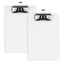 4.9x7.2in Acrylic Clipboard Fits A6 Paper, 3mm Thick 2 PCS Sturdy Clip Board with Convenient Pen Storage Holder for Home &amp; Business, Writing Boards Office Supplies for Teachers Nurse Restaurant