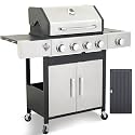 4-Burner Propane Gas Grill and Griddle Combo with Side Burner