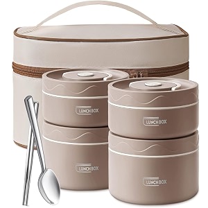 4 Container Insulated Lunch Box Set Food