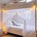 4 Corners Mosquito Net for Bed,White Mosquito Net para Mosquiteros for Bunk Beds,Dorm Twin Bed Canopy,Tight Weave Insect Netting,for Camping Home,Dormitory,Housing Bed Bug Protection(2m*1.5m)