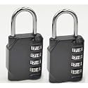 4 Digit Resettable Outdoor Waterproof Padlock with Keys, Combo Lock for School, Sports or Gym Locker, Employee Locker, Fence, Gate, Case, Toolbox, Hasp Storage,2pcs (Black)