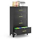 4 Drawer File Cabinet with Lock, Lateral Filing Cabinet for Home Office