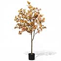 4 ft Fall Eucalyptus Tree, Artificial Autumn Ficus, Thanksgiving Decor