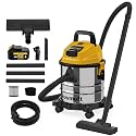 4 Gallon Cordless Shop Vac Compatible with 20V Battery, Cordless Shop Vacuum Wet and Dry with 16 Kpa Strong Suction & Blower, Battery Powered Shop Vac for Car, Home and Garage (with Bat)
