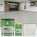 4 Gallon Epoxy Colored Sand Self‑Leveling Floor Paint, Marble‑Effect, 100% High Solids, 5.5:1 Sand‑Aggregate Ratio, 6H Hardness,1.5mm Finished Thickness (Milk White,512 Fl Oz,100 Sq.Ft)