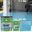 4 Gallon Epoxy Colored Sand Self‑Leveling Floor Paint, Marble‑Effect, 100% High Solids, 5.5:1 Sand‑Aggregate Ratio, 6H Hardness,1.5mm Finished Thickness (Cyanyan blue,100 Sq.Ft)