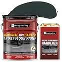 4 Gallon Epoxy Floor Paint kit (Dark gray,High-gloss,800 sq.ft) -100% solids| 6H hardness|20-year durability| Compatible with decorative color flakes, Concrete coating for Garages,Basements, Wall.