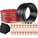 4 Gauge Battery Cable Kit 50ft Red/Black CCA Power/Ground Wire for Car Amp