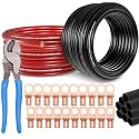 4 Gauge Wire 50ft CCA Battery Cable Kit with Cutter for Amp,Car Audio