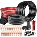 4 Gauge Wire 50ft Red/Black CCA Power &amp; Ground Battery Cable with Sleeve