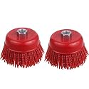 4 Inch Abrasive Filament Nylon Cup Brush for Angle Grinder-2 Pack