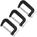 4 Inch C-Clamp Set, Heavy Duty Steel C Clamps, 3PCs, Black