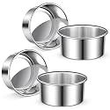 4-Inch Cake Pans, Removable Bottom, 304 Stainless Steel, Set of 4