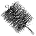 4 Inch Chimney Cleaning Brush Stainless Steel Wire Sweep Kit, Double Spiral Round Flue Pipe Duct Rust Removal Tool, Fireplace Burning Stove Pipes Cleaner Accessories for Dryer Tent Pipe Chimney Boiler