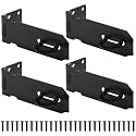 4 Inch Door Lock Hasp Latch, Security Packlock Clasp Hasp Lock Latch, Stainless Steel Gate Lock Hasp for Outdoor Fence Gate,Barn Door, Cabinet, Drawer, Brushed Finish with Screws, 4 Pack