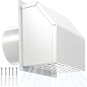 4 Inch Dryer Vent Cover Outside Hooded Wall Vent with Screen and Damper