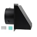 4 Inch Dryer Vent Cover Outside with Removable Mesh & Rubber Gasket, Black