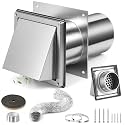 4 Inch Dryer Vent Kit with Extension Pipe Hose Wall Plate