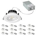 4 Inch Gimbal Recessed Lights, Adjustable Eyeball Downlight,12 Pack