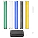 4 Inch Glass Tubes, 5 Pack Multicolor Borosilicate Glass Tubing Set
